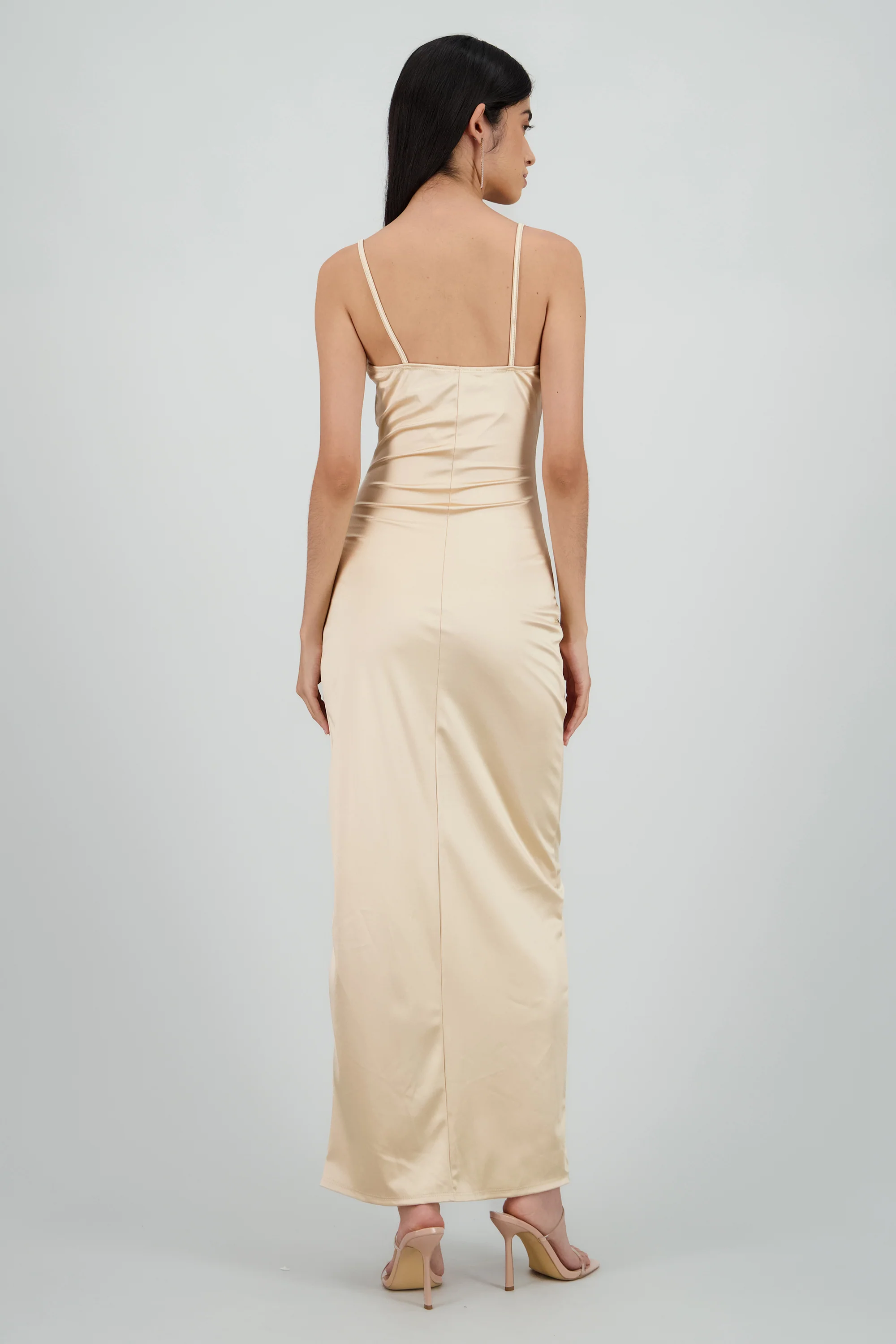 Vestido satinado midi - Image 4