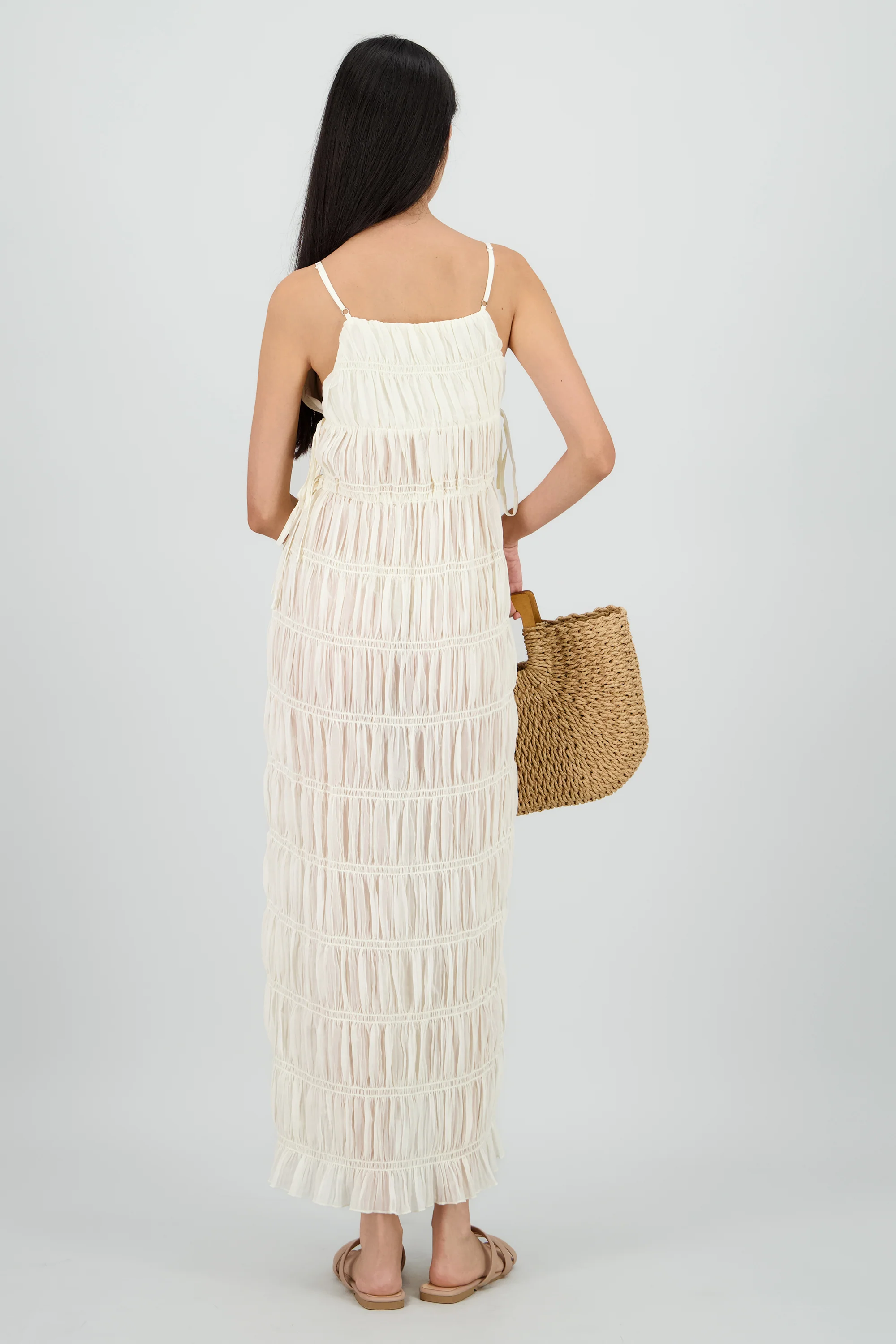 Vestido smock tirantes maxi - Image 4