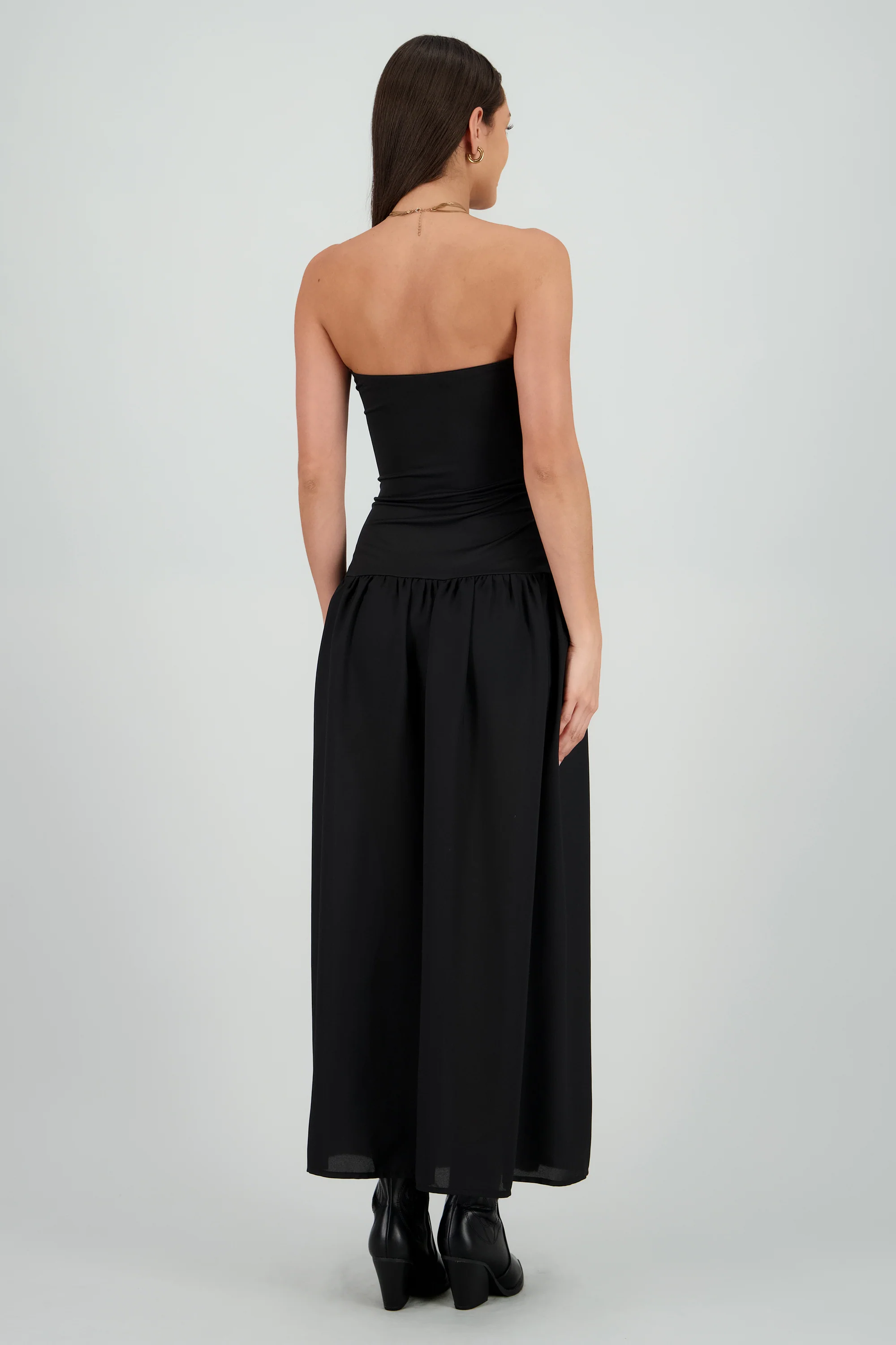 Vestido strapless detalle tela - Image 4