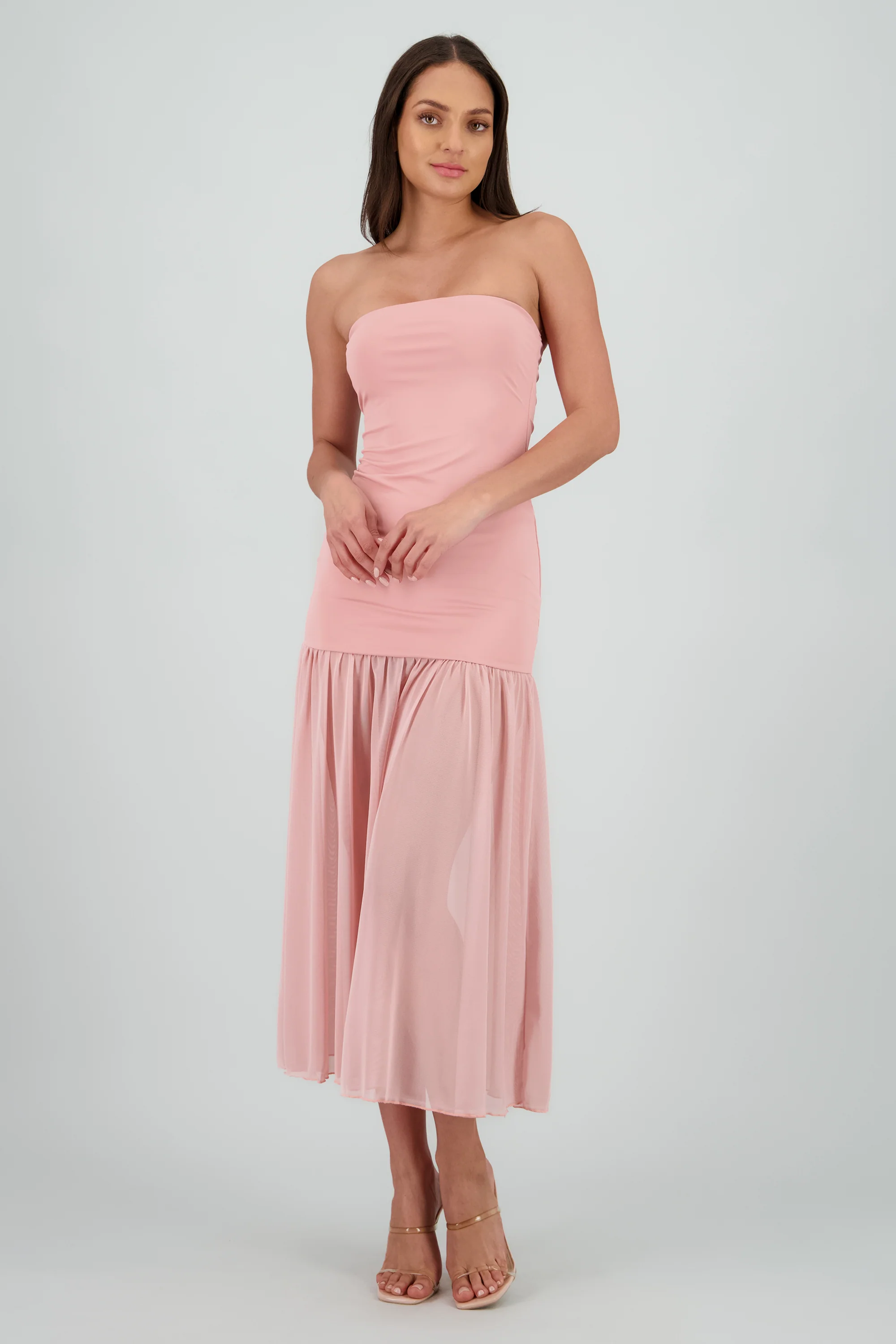 Vestido strapless detalle transparencia - Image 2