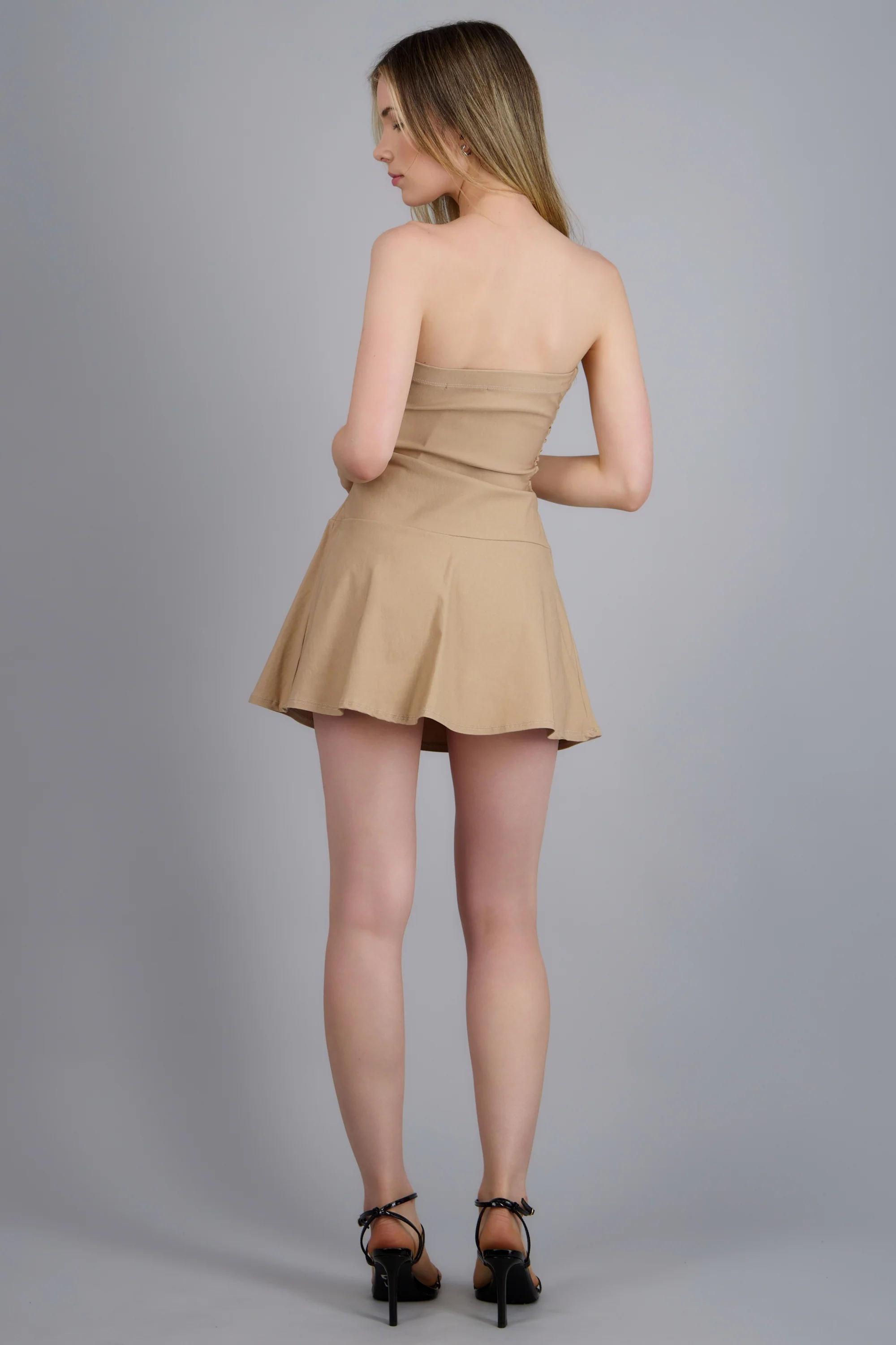 Vestido strapless efecto drapeado - Image 4