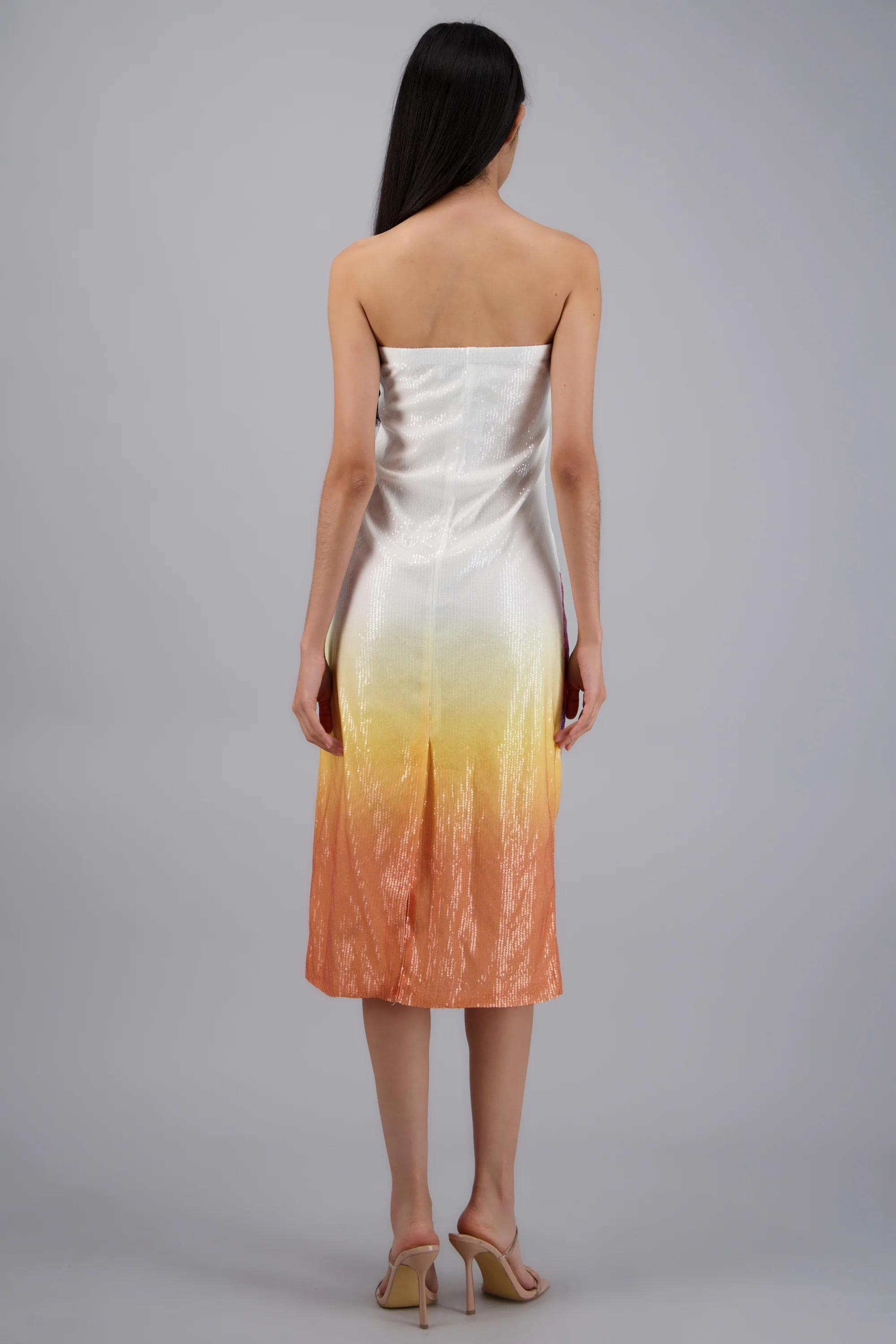 Vestido strapples flores detalle brillos - Image 4
