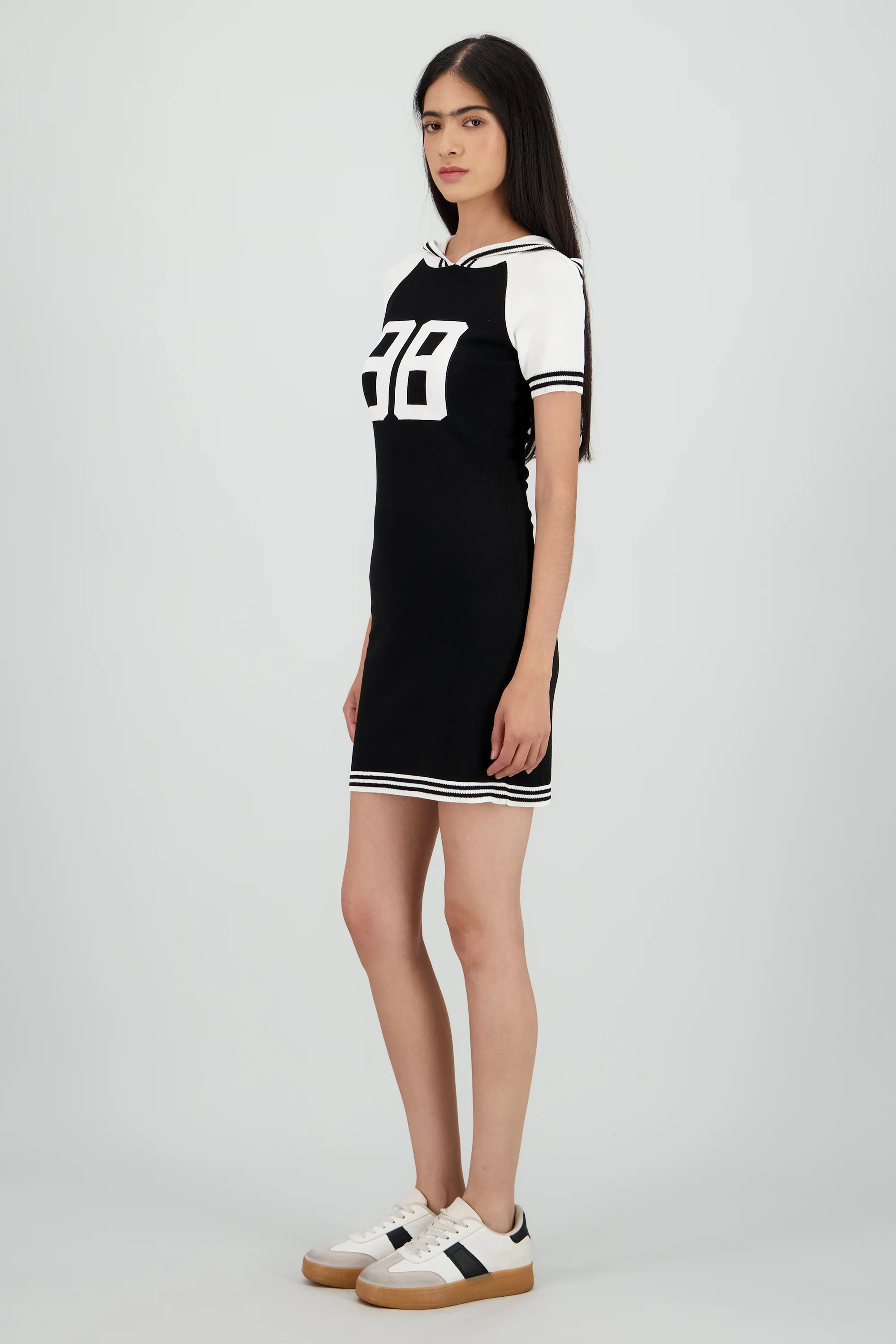 Vestido tejido contraste con gorro - Image 3