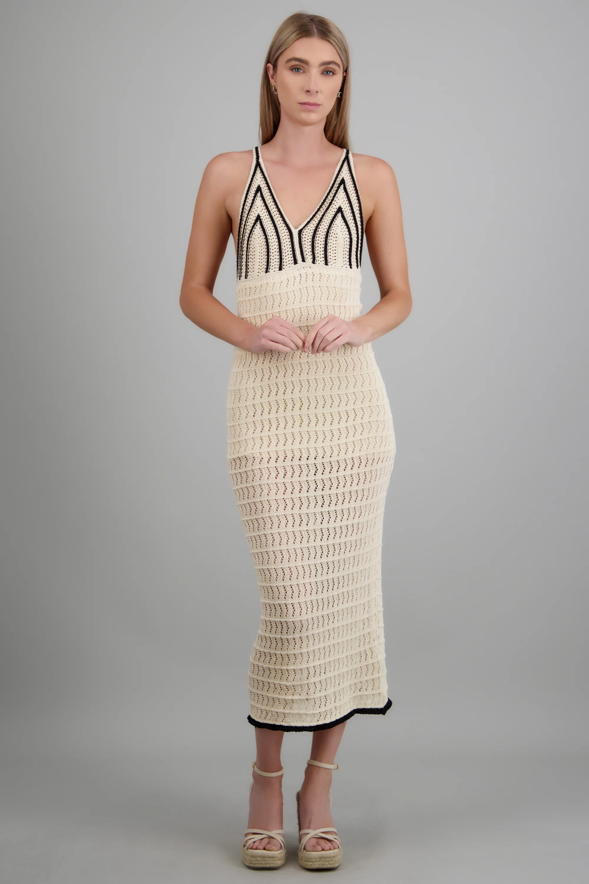 Vestido tejido detalle contrastes - Image 3