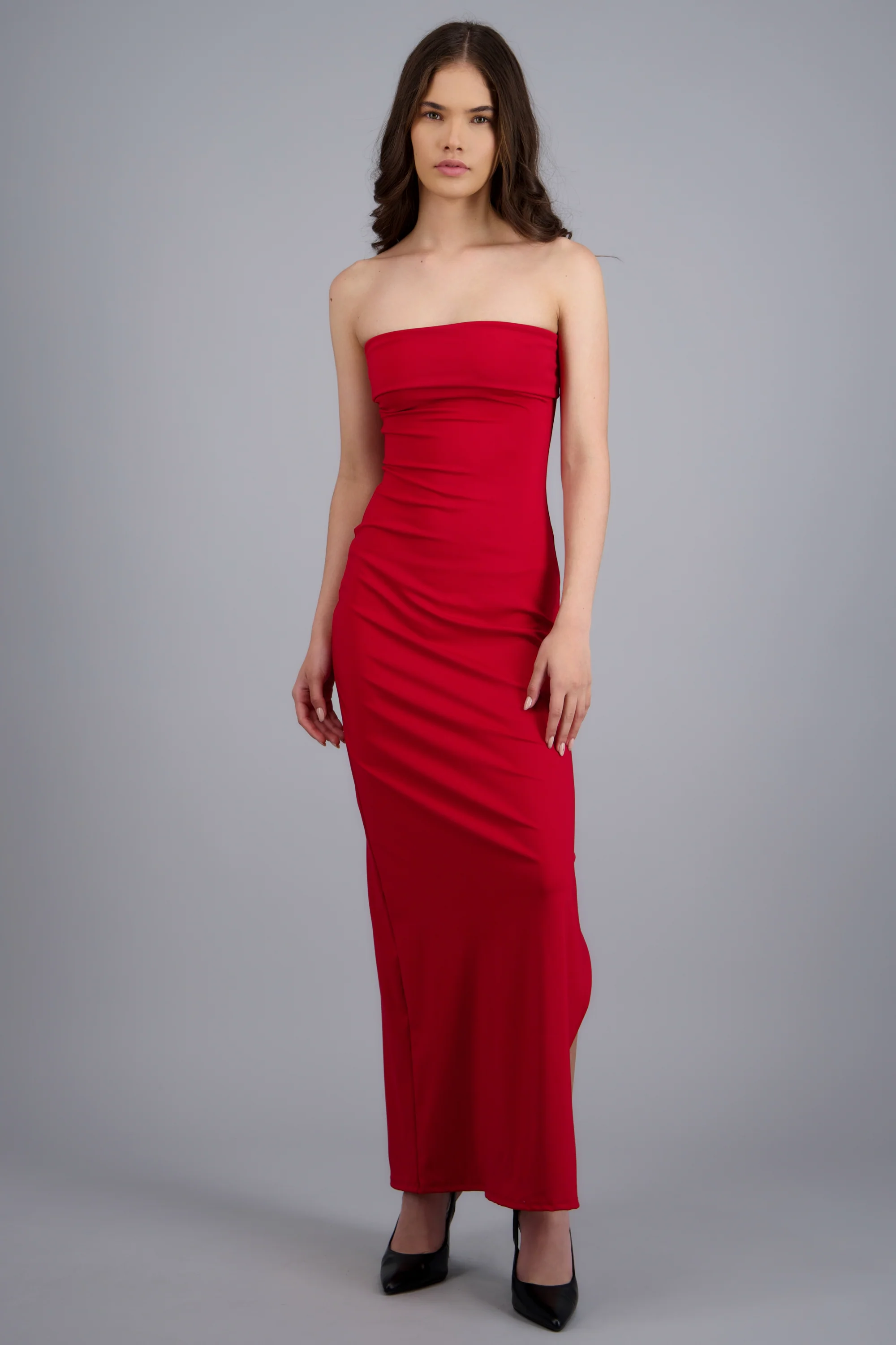 Vestido tubo con doblez
